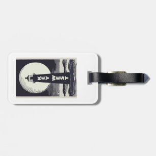 Key West Lighthouse Moon Luggage Tag