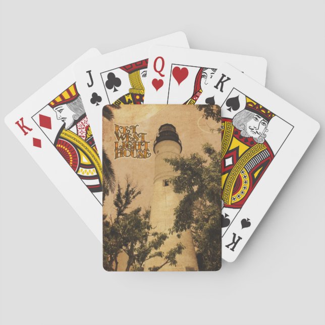 Key West Lighthouse Vintage Photo Playing Cards (Back)