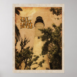 Key West Lighthouse Vintage Photo Poster