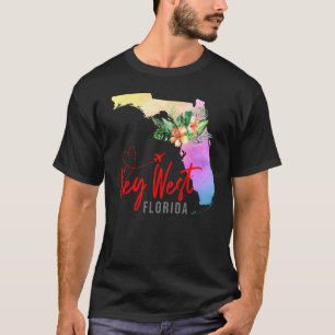 Key West Map Matching Vacation Family Girls trip T-Shirt