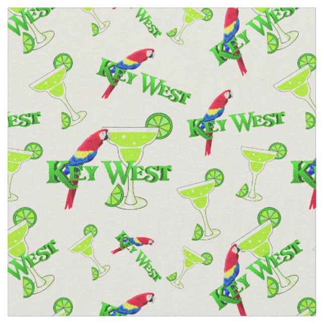 Key West Margarita Parrot Florida Fabric (Close Up)