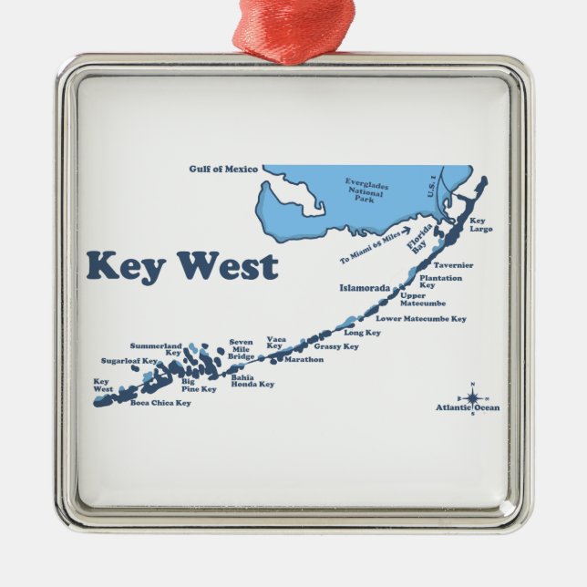 Key West. Metal Tree Decoration (Front)