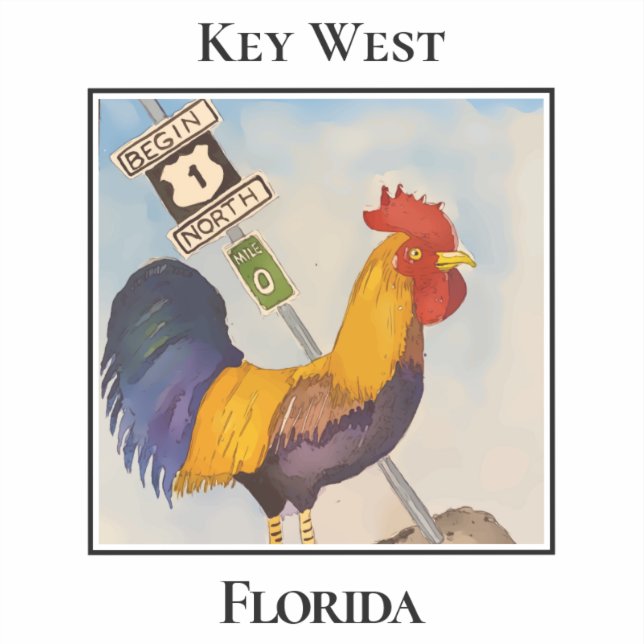 Key West, Mile Marker 0, Rooster, Florida (Front)
