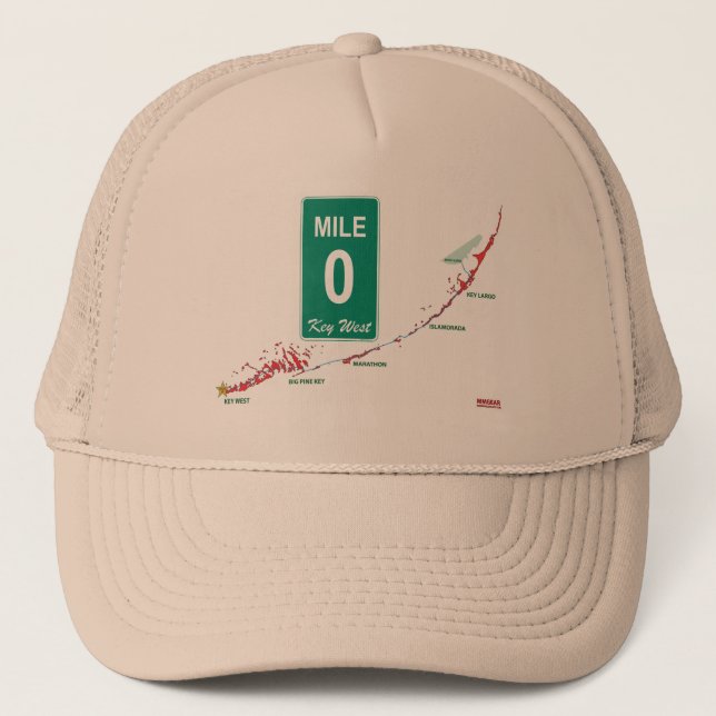 Key West Mile Marker 0 Trucker Hat (Front)