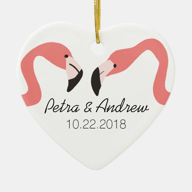 Key West Modern Whimsy Couple's Ceramic Tree Decoration (Front)