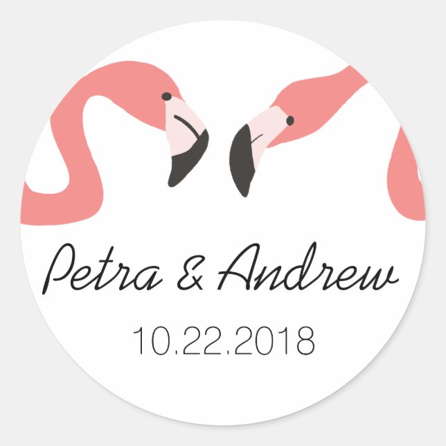 Key West Modern Whimsy Wedding Classic Round Sticker (Front)