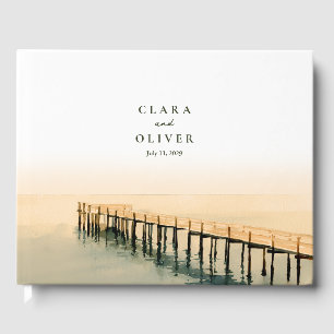 Key West Pier Reflection Golden Coast Wedding Guest Book