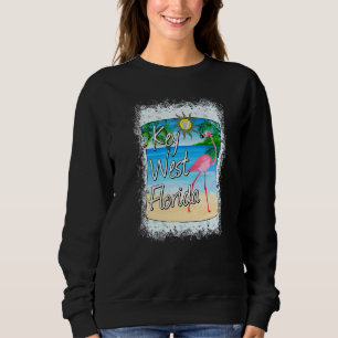 Key West Pink Flamingo Florida Keys Vacation Sweatshirt