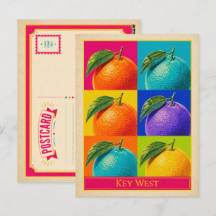 Key West Postcard Florida Oranges Vintage Pop Art