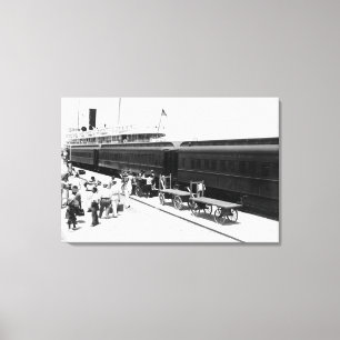 Key West Railroad Station loading Ship from Cuba Canvas Print