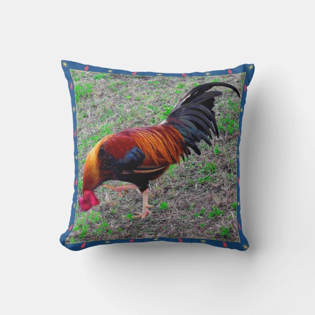 Key West Rooster Cushion (Front)