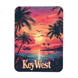 Key West Serenity: Tropical Sunset Magnet