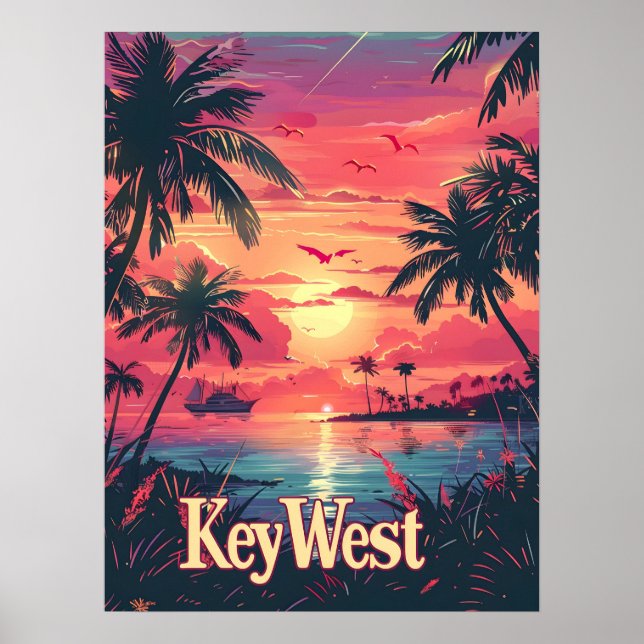 Key West Serenity: Tropical Sunset Poster (Front)
