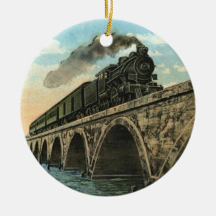 Key West Steam Locomotive Ceramic Tree Decoration
