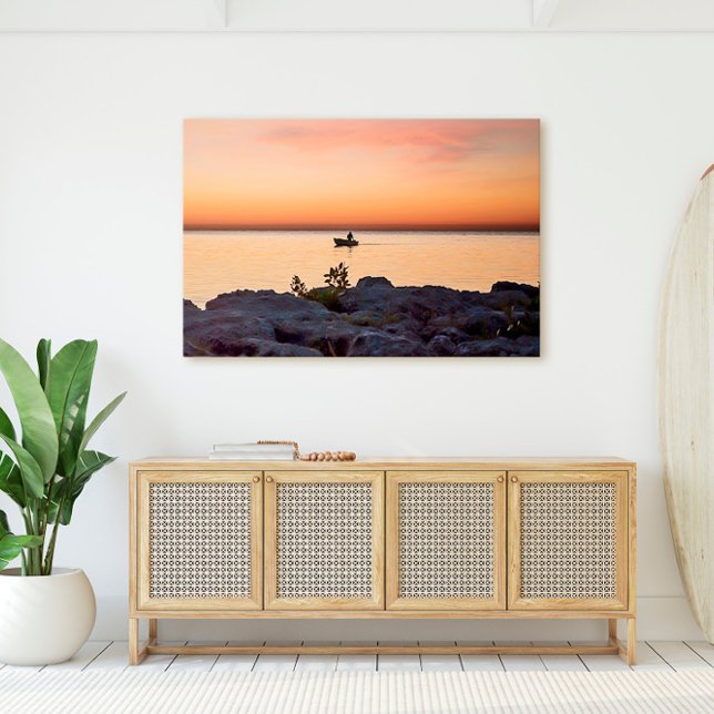Key West Sunset Boat Rocky Shore Florida Keys Canvas Print (Creator Uploaded)