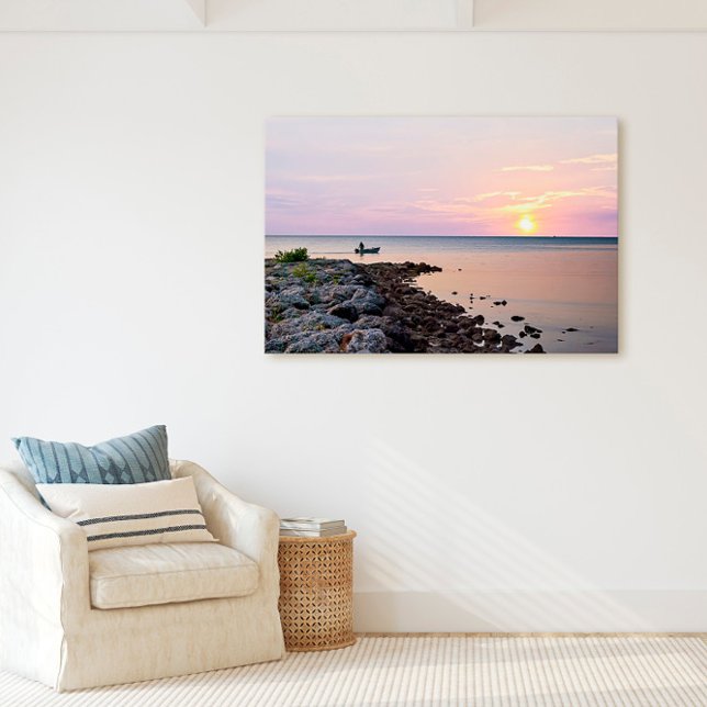 Key West Sunset Boat Shoreline Florida Keys Canvas Print (Creator Uploaded)