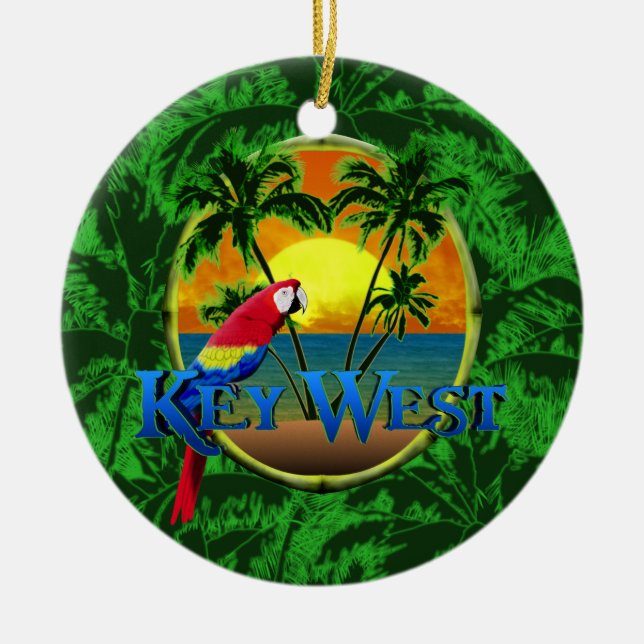 Key West Sunset Ceramic Tree Decoration (Front)