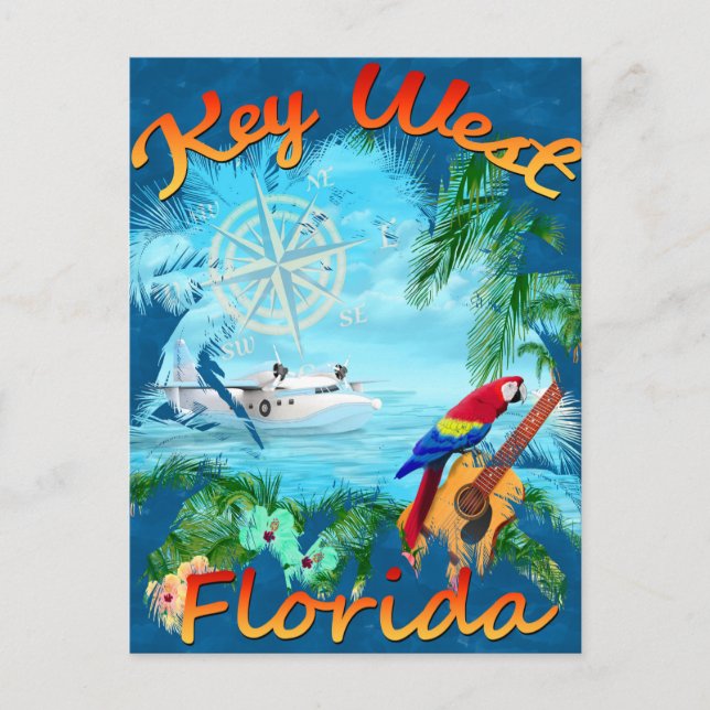 Key West Trop Rock Music Postcard (Front)