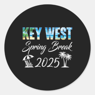 Key West Vacation Spring Break 2025 Holiday Beach Classic Round Sticker