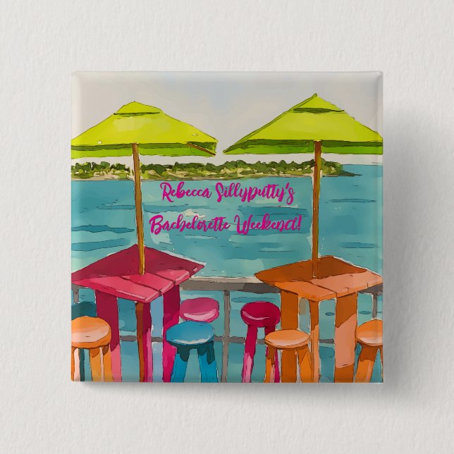 Key West Vibes Bachelorette Weekend 15 Cm Square Badge (Front)