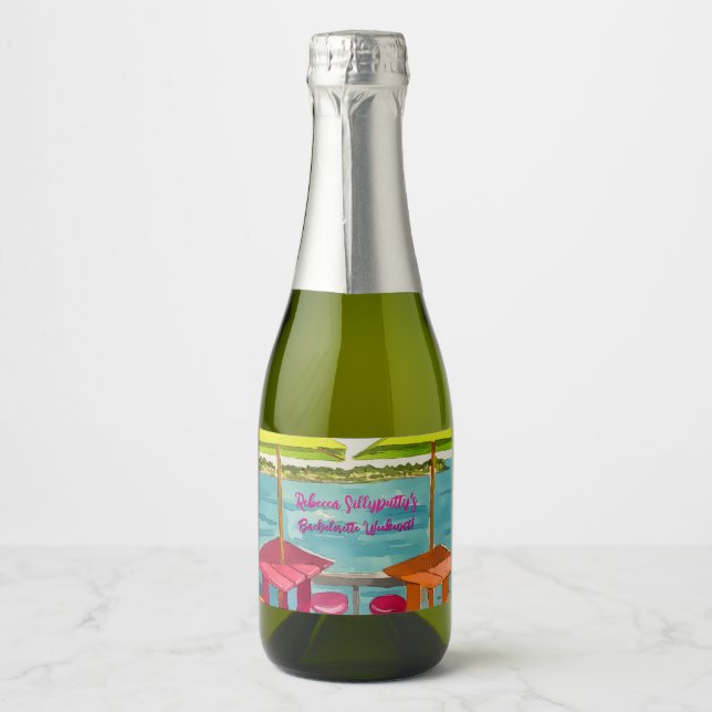 Key West Vibes Bachelorette Weekend Sparkling Wine Label (Front)