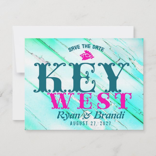KEY WEST Wood Save The Date (Front)