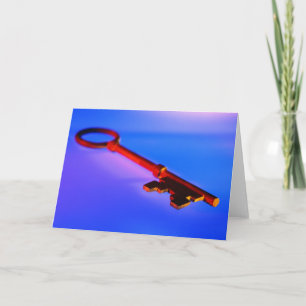 KEY WITH BLUE BACKGROUND CARD