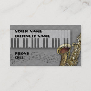Keybaord & Saxophone - Music Business Card