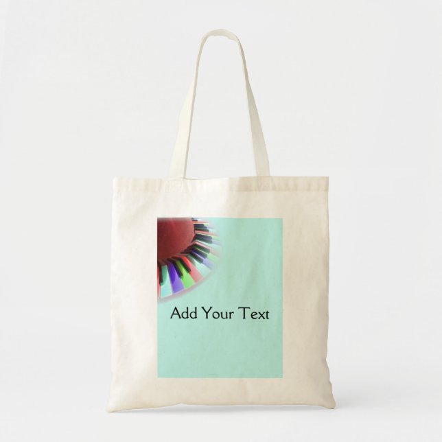 Keyboard Chaos Bright on Blue Tote Bag (Front)