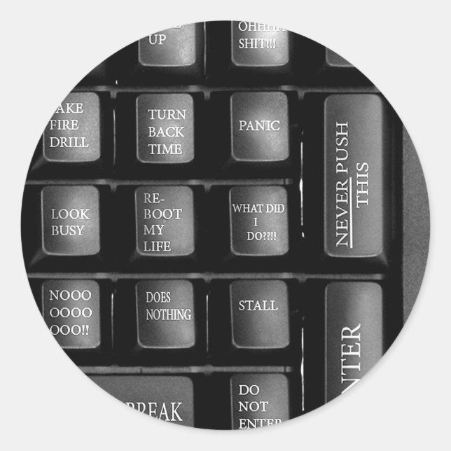 keyboard classic round sticker (Front)
