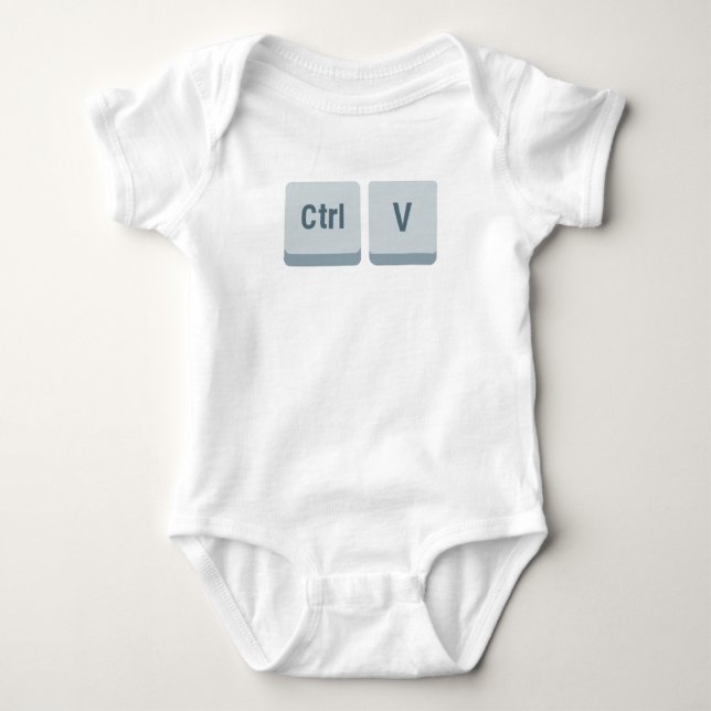 keyboard copy paste matching dad baby ctrl v baby bodysuit (Front)