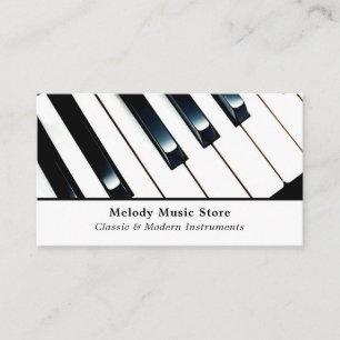 Keyboard Keys, Musical Instrument Store Business Card