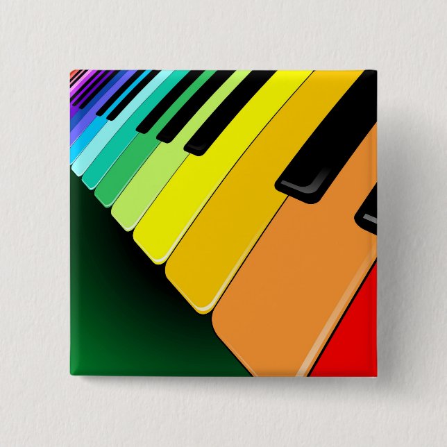 Keyboard Music Party Colours 15 Cm Square Badge (Front)