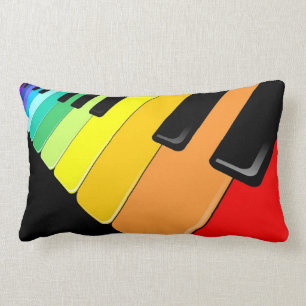 Keyboard Music Party Colours Lumbar Cushion