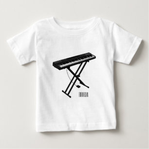 Keyboard piano cartoon illustration baby T-Shirt