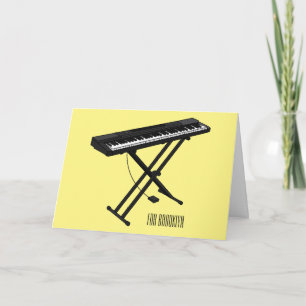 Keyboard piano cartoon illustration card
