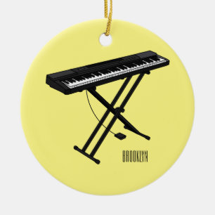 Keyboard piano cartoon illustration ceramic tree decoration