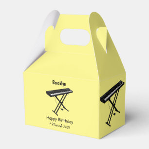 Keyboard piano cartoon illustration favour box