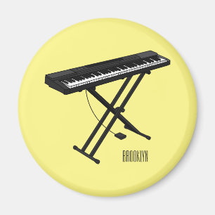 Keyboard piano cartoon illustration magnet