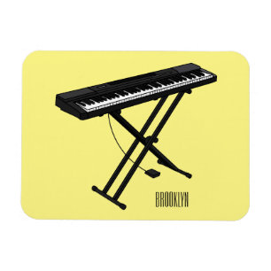 Keyboard piano cartoon illustration magnet
