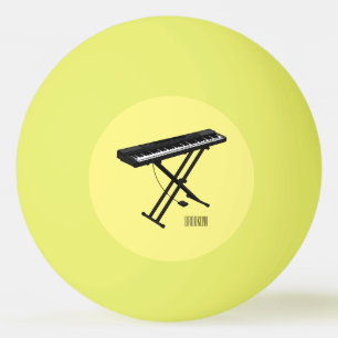 Keyboard piano cartoon illustration ping pong ball