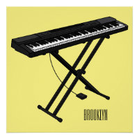 Keyboard piano cartoon illustration