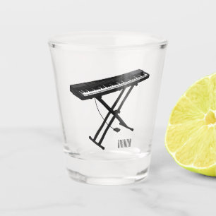 Keyboard piano cartoon illustration shot glass