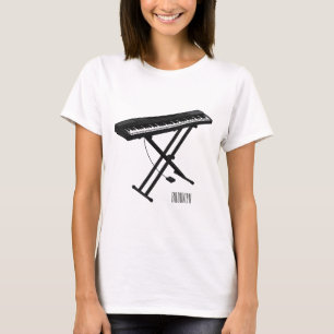 Keyboard piano cartoon illustration T-Shirt