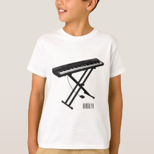 Keyboard piano cartoon illustration T-Shirt