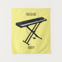 Keyboard piano cartoon illustration