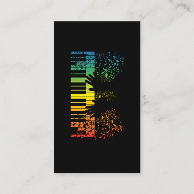 Keyboard Piano Gift Music Musician Instrument Business Card (Front)