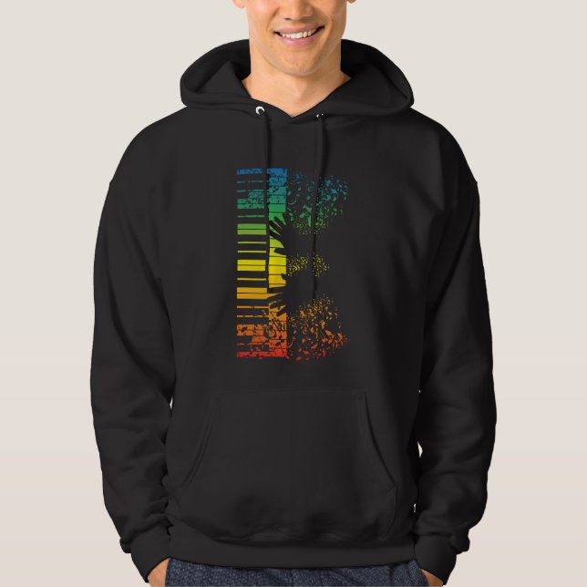 Keyboard Piano Gift Music Musician Instrument Hoodie (Front)