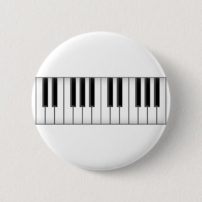 Keyboard / Piano Keys: 6 Cm Round Badge (Front)