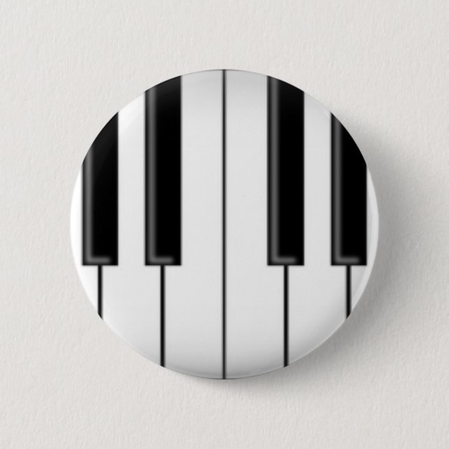 Keyboard / Piano Keys: 6 Cm Round Badge (Front)